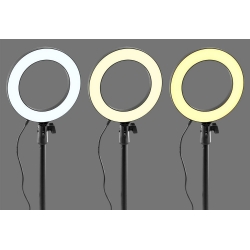 Lampa pierścieniowa LED RL20 USB+ stojak